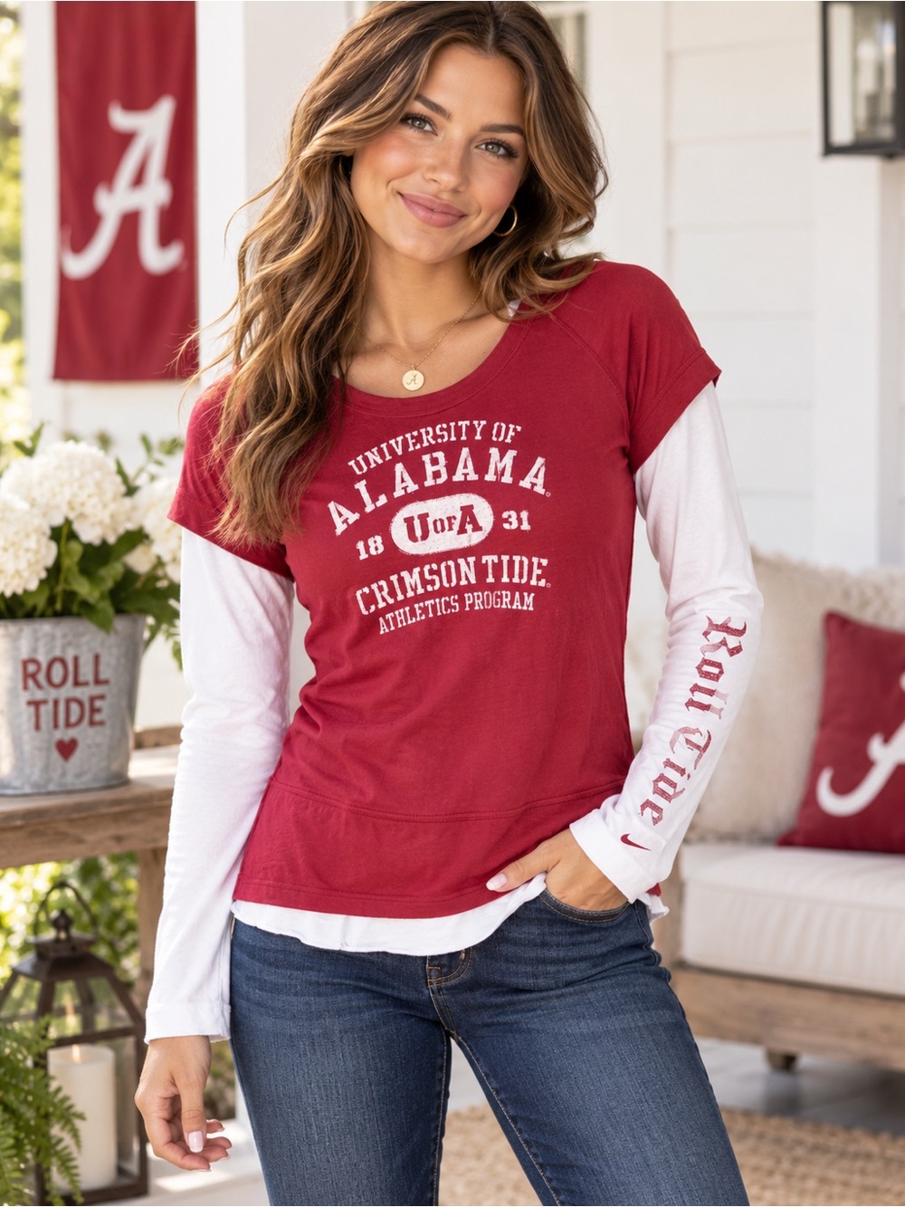 Nike Team University of Alabama Crimson Tide Long Sleeve Shirt Size Medium